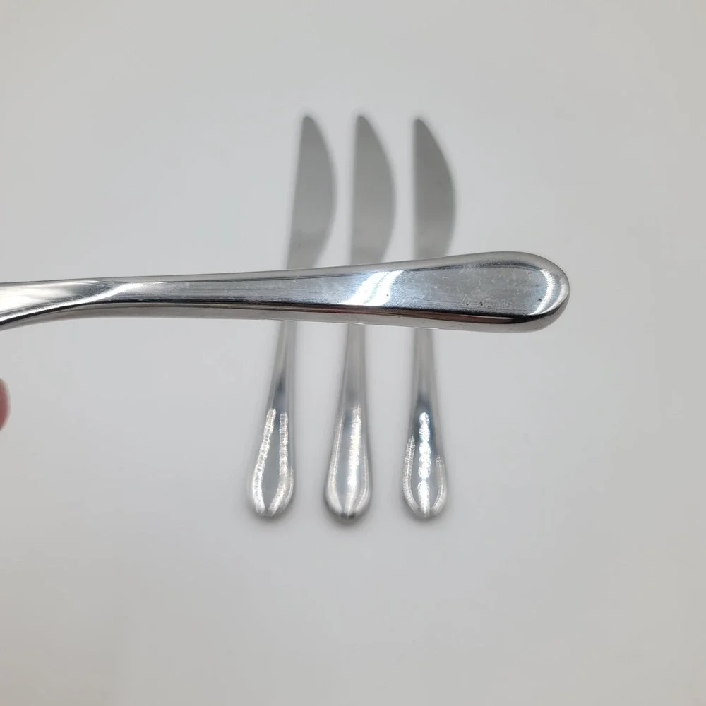 4pc Gourmet Settings GS Windmere Dinner Knives Set StainlessFlatware Glossy
